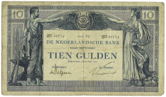 Nederland. 10 Gulden. Bankbiljet. Type 1921. - Zeer Fraai -. Centrumgaatje. Zeer Fraai -.