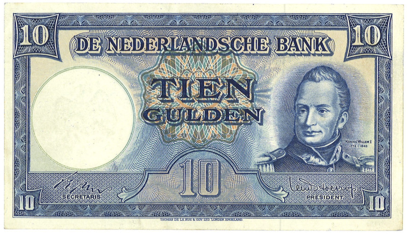 Nederland. 10 Gulden. Bankbiljet. Type 1949. - Prachtig. Prachtig.