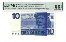 Nederland. 10 Gulden. Bankbiljet. Type 1968. - PMG 66EPQ (AV / Pick / Plomp. Pick# 91b). - UNC.