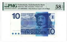 Nederland. 10 Gulden. Bankbiljet. Type 1968 - PMG 58EPQ (AV / Pick / Plomp. Pick# 91b) - Nagenoeg UNC.