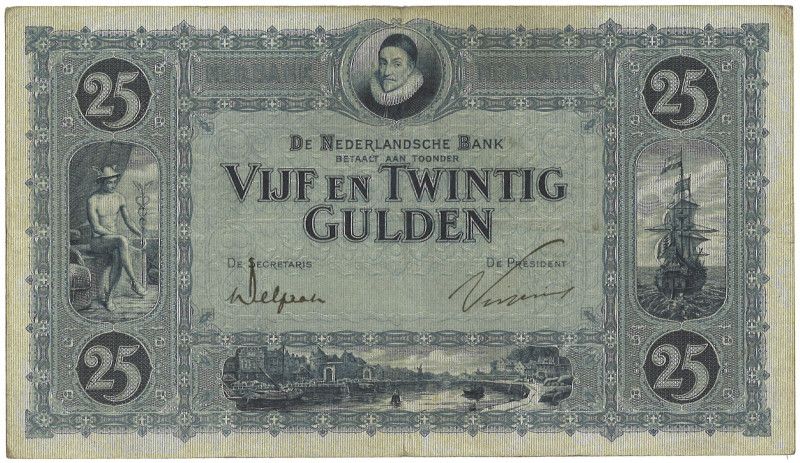 Nederland. 25 Gulden. Bankbiljet. Type 1927. - Zeer Fraai Zeer Fraai