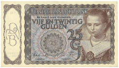 Nederland. 25 Gulden. Bankbiljet. Type 1944. - Prachtig. Prachtig.