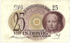 Nederland. 25 Gulden. Bankbiljet. Type 1945. - Zeer Fraai. Zeer Fraai.