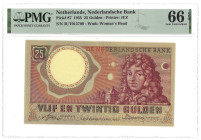 Nederland. 25 Gulden. Bankbiljet. Type 1955. - PMG 66 EPQ (AV / Pick / Plomp. Pick# 87). - UNC.