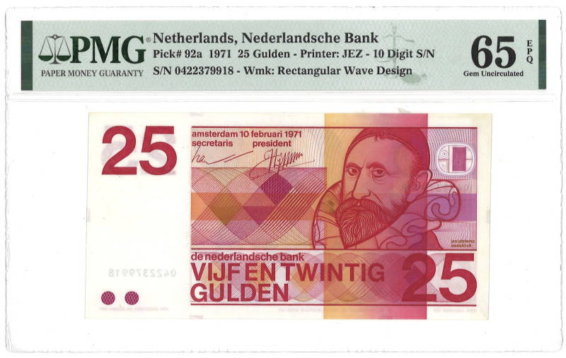 Nederland. 25 Gulden. Bankbiljet. Type 1971. - PMG 65EPQ (AV / Pick / Plomp. Pic...