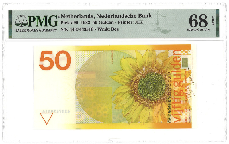 Nederland. 50 Gulden. Bankbiljet. Type 1982. - PMG 68EPQ (AV / Pick / Plomp. Pic...