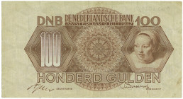Nederland. 100 Gulden. Replacement bijlet. Type 1947 - Zeer Fraai. Serienummer 2BG 102679 - Zeer Fraai.