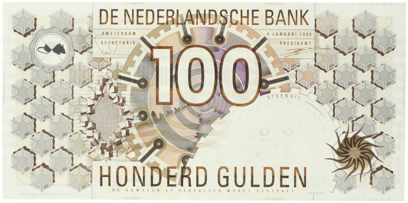 Nederland. 100 Gulden. Bankbiljet. Type 1992. - UNC - UNC -