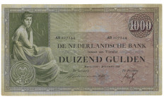 Nederland. 1000 Gulden. Replacement. Type 1938. Type Grietje Seel. - Zeer Fraai. Zeer Fraai.