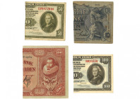 Dutch-indies. lot 4 half banknotes. banknote. Type 1920/1943. - Very fine. Very fine.