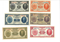 Netherlands-Indies. Lot 6 Banknotes. Banknote. Type 1943. - Very fine – UNC. Very fine – UNC.