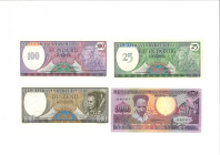 Suriname. Lot 4 Banknotes. Banknote. Type 1985/1988. - UNC. UNC.