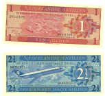 Nederlandse Antillen. Lot 2 Bankbiljetten. Bankbiljetten. Type 1970. - UNC. UNC.