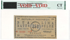 Indonesia. 250 Rupiah. Banknote. Type 1949. Type PMG CT - Not Genuine. - UNC. UNC.