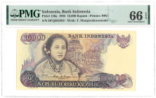 Indonesia. 10000 Rupiah. Banknote. Type 1985. - PMG 66EPQ (AV / Pick / Plomp. Pick# 126a) - UNC.