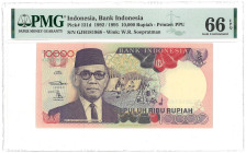 Indonesia. 10.000 Rupiah. Banknote. Type 1992/1995 - PMG 66EPQ (AV / Pick / Plomp. Pick#131d) - UNC.