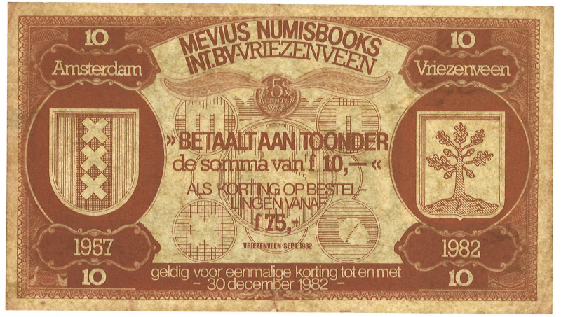 Nederland. 10 Gulden. Reclamegeld. Type ND. Type Kortingsbon. - Zeer Fraai. Very...