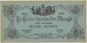 Nederland. 60 Kussen Blauw. Reclamegeld. Type ND. Type De Nederlandse Maagd. - Zeer Fraai. Zeer Fraai.