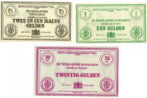 Nederland. Lot 3 biljetten. Schoolgeld. Type ND. - UNC. UNC.