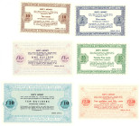 Nederland. Lot 6 biljetten. Scheepsgeld. Type 1957. Type M.S. Willem Ruys. - UNC. UNC.