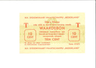 Nederland. 10 cent. Scheepsgeld. Type ND. Type Speciale Troepen. - Zeer Fraai. Serienummer A.Q.C. - Zeer Fraai.