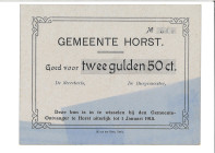 Nederland. 2,50 Gulden. Waardebon. Type 1915. Type Horst. - Prachtig. (Alm. 17.02) - Prachtig.