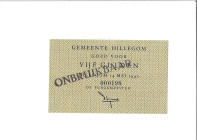 Nederland. 5 Gulden. Waardebon. Type 1940. Type Hillegom. - UNC. UNC.