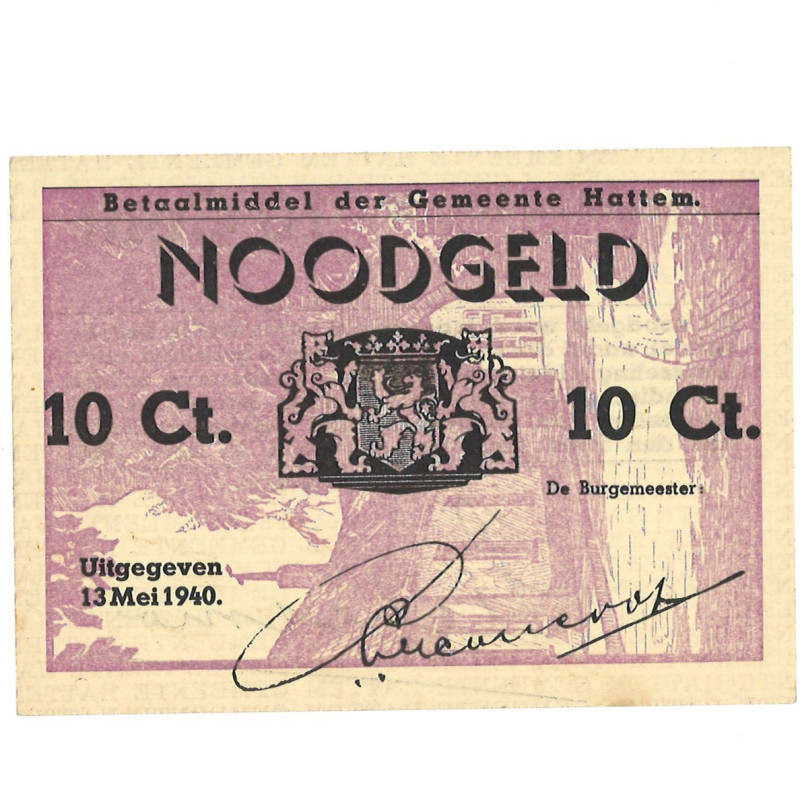 Nederland. 10 cent. Waardebon. Type 1940. Type Hattem. - UNC. (Alm. 52.03) - UNC...