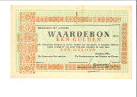 Nederland. 1 Gulden. Waardebon. Type 1940. Type Bergen op Zoom. - Zeer Fraai / Prachtig. Zeer Fraai / Prachtig.