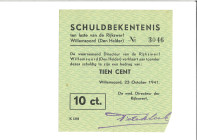 Nederland. 10 Cent. Waardebon. Type 1941. Type Den Helder. - Zeer Fraai. Zeer Fraai.