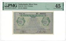 Nederland. 5 Gulden. Waardebon. Type 1944 - PMG 45 (AV / Pick / Plomp. Pick# 63) - Prachtig.