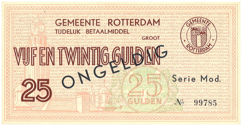 Nederland. 25 Gulden. Noodgeld. Type ND. Type Rotterdam. - UNC. (Alm. 113.06a) -...