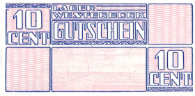 Nederland. 10 cent. Kampgeld. Type 1944. Type Westerbork. - UNC. UNC.