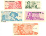 België. Lot 5 Speelbiljetten. Reclamegeld. Type ND. Type JACO Speelbank. - UNC. UNC.