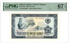 Albania. 25 Lekë. Banknote. Type 1964. - PMG 67EPQ (AV / Pick / Plomp. Pick# 37a) - UNC.