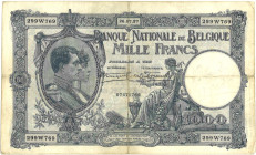 Belgium. 1000 Francs. Bankbiljet. Type 1927. - Very fine. Very fine.