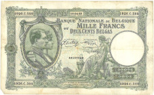 Belgium. 1000 Francs. Bankbiljet. Type 1943. - Very fine. Very fine.