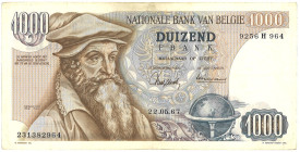 Belgium. 1000 Francs. Banknote. Type 1967 - Very fine. Very fine.