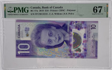 Canada. 10 Dollars. Bankbiljet. Type 2018. - PMG 67EPQ UNC.
