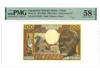 Chad. 100 Francs. Banknote. Type 1963 - PMG 58EPQ (AV / Pick / Plomp. Pick# 3a) - UNC.