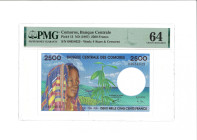 Comoros. 2500 Francs. Banknote. Type 1997 - PMG 64 (AV / Pick / Plomp. Pick# 13) - UNC.