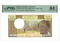 Djibouti. 5000 Francs. Banknotes. Type 1979 - PMG 64EPQ (AV / Pick / Plomp. Pick# 38a) - UNC.