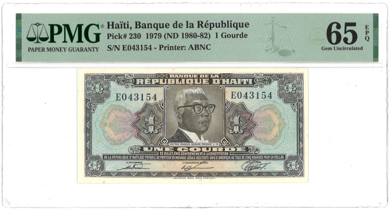 Haïti. 1 Gourde. Banknote. Type 1979. - PMG 65EPQ (AV / Pick / Plomp. Pick# 230)...