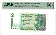 Hong Kong. 10 Dollar. Banknote. Type 1993. - PMG 66EPQ (AV / Pick / Plomp. Pick# 284a) - UNC.