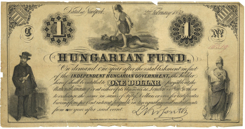 Hungary. 1 Dollar. Banknote. Type ND. - Fine. Light Paper Damage. - Fine.