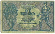 Hungary. 5 Korona. Banknote. Type 1919. - Fine. Paper Damage - Fine.