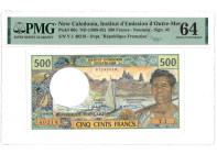 New Caledonia. 500 Francs. Banknote. Type ND. - PMG 64 (AV / Pick / Plomp. Pick# 60e) - UNC.