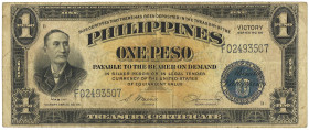 Philipines. 1 Pesos. Banknote. Type 1922. - Very fine - Very fine -