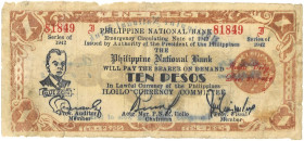 Philipines. 10 Pesos. Banknote. Type 1942. - Good. Good.