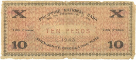 Philipines. 10 Pesos. Banknote. Type 1943. - Good. Good.